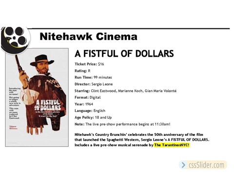A FISTFUL OF DOLLARS _ Nitehawk Cinema